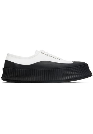 Jil Sander White Canvas Platform Sneakers