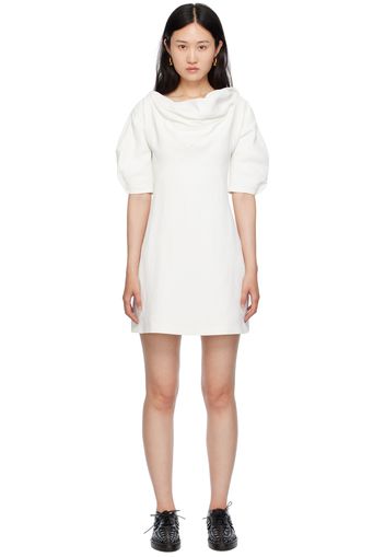 Jil Sander White Cowl Neck Minidress