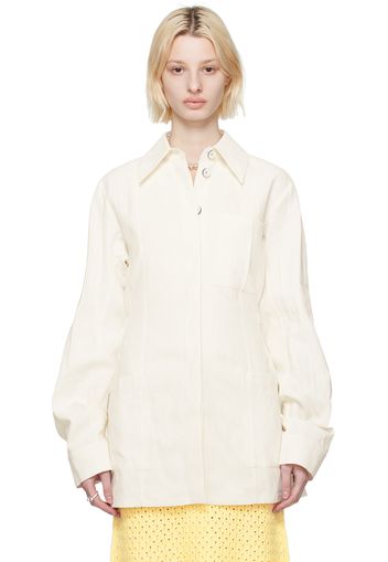 Jil Sander White Pointed Collar Jacket