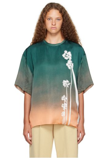 Jil Sander Green Printed T-Shirt