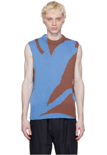 Jil Sander Blue Intarsia Vest