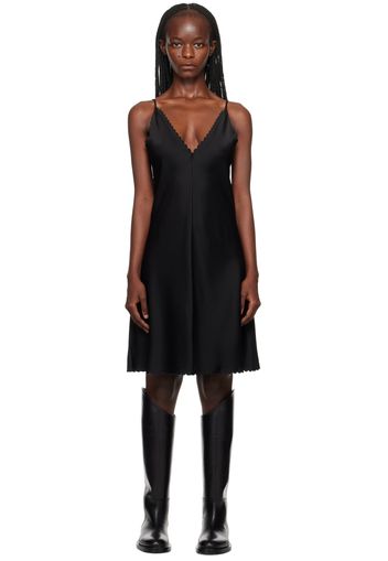 Jil Sander Black Scalloped Minidress