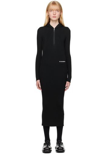 Jil Sander Black Hooded Midi Dress