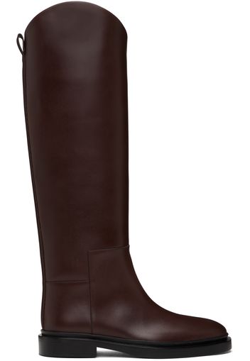 Jil Sander Burgundy Riding Tall Boots