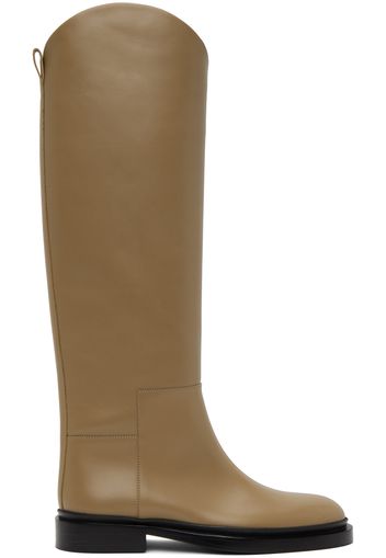 Jil Sander Tan Asymmetric Boots