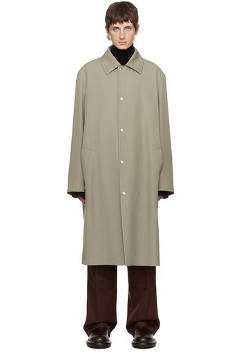 Jil Sander Green Press-Stud Coat