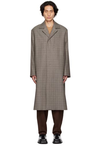 Jil Sander Gray Notched Lapel Coat