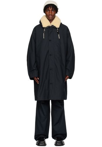 Jil Sander Navy Hooded Coat