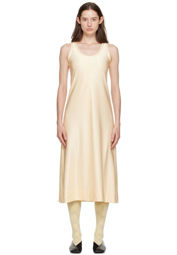 Jil Sander Beige Scoop Neck Midi Dress