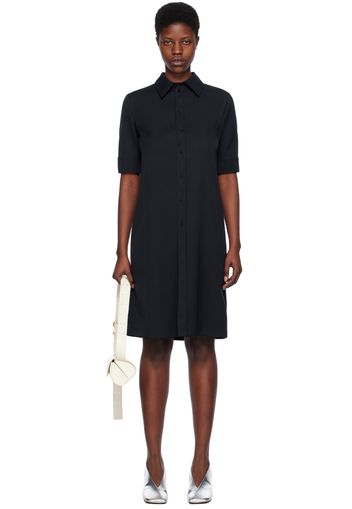 Jil Sander Navy Straight Cut Midi Dress