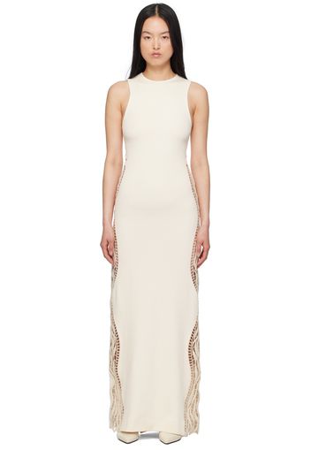 Jil Sander Off-White Lace Panel Maxi Dress