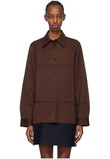 Jil Sander Brown Spread Collar Shirt