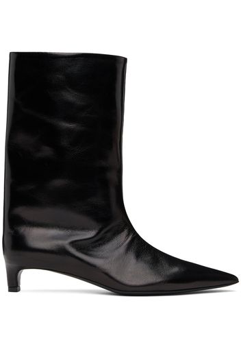 Jil Sander Black Leather Heeled Boots