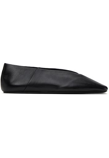 Jil Sander Black Square Toe Ballerina Flats