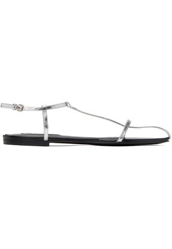 Jil Sander Silver Pointed Toe Sandals