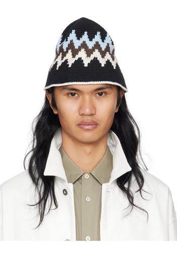 Jil Sander Black Crochet Bucket Hat