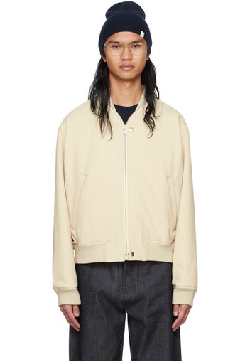 Jil Sander Beige Zip Bomber Jacket