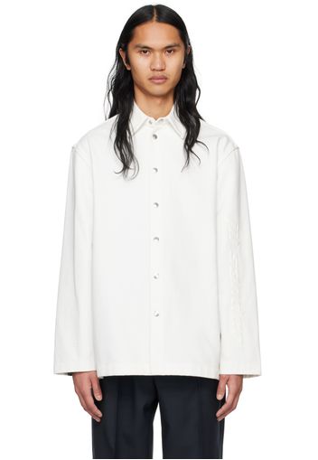 Jil Sander White Embossed Denim Shirt