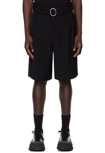 Jil Sander Black Creased Shorts