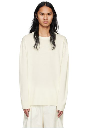 Jil Sander White Crewneck Sweater