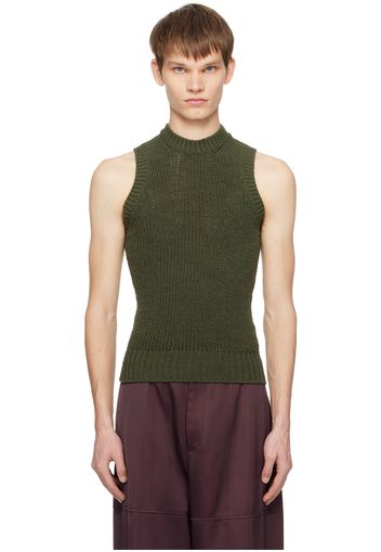 Jil Sander Green Crewneck Tank Top