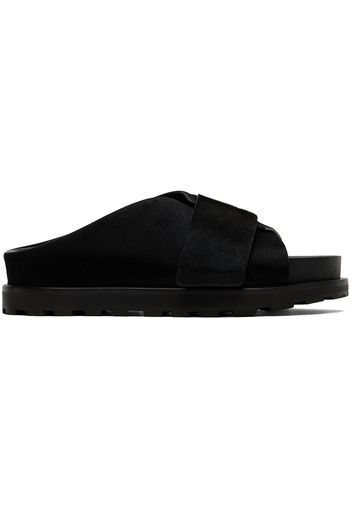 Jil Sander Black Velcro Sandals