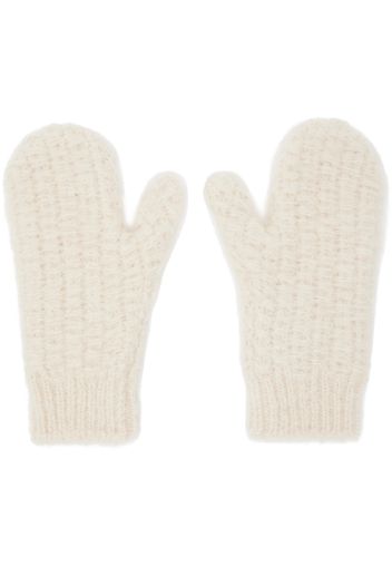 Jil Sander Off-White Mohair & Alpaca Mittens