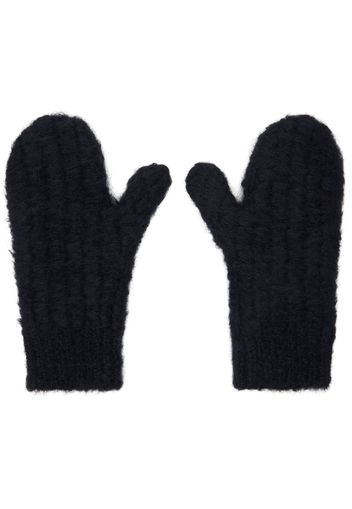 Jil Sander Black Mohair & Alpaca Mittens