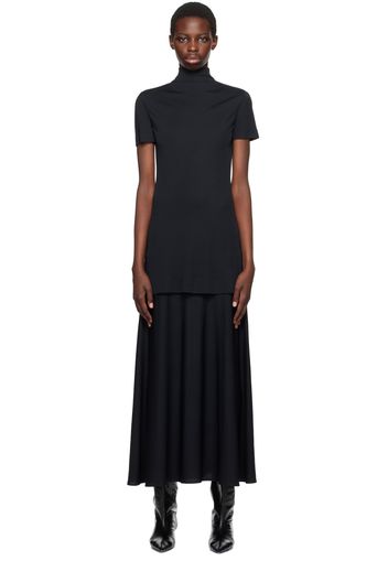 Jil Sander Black Layered Midi Dress