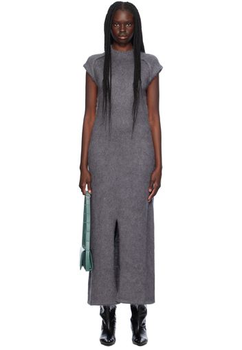 Jil Sander Gray Virgin Wool Maxi Dress