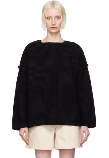 Jil Sander Black Pinched Seam Sweater