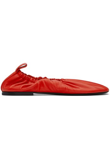 Jil Sander Red Leather Ballerina Flats