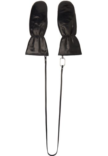 Jil Sander Black Lambskin Mittens