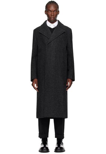 Jil Sander Gray Notched Lapel Coat