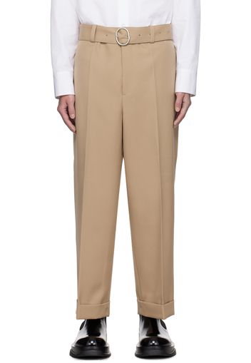 Jil Sander Beige Belted Trousers