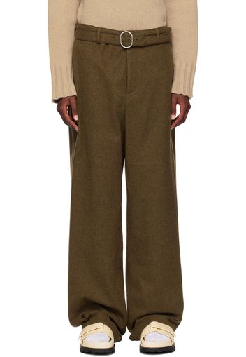 Jil Sander Brown Belted Trousers