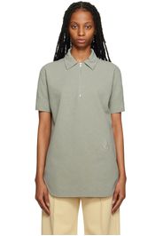 Jil Sander Green Embroidered Polo