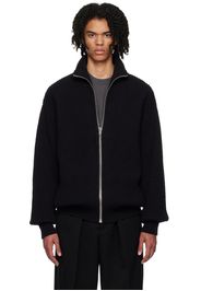 Jil Sander Black Zip Cardigan