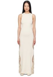 Jil Sander Off-White Lace Panel Maxi Dress