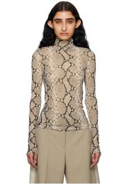 Jil Sander Beige Printed Turtleneck