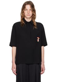 Jil Sander Black Embroidered Shirt