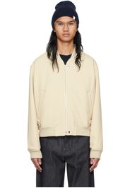 Jil Sander Beige Zip Bomber Jacket