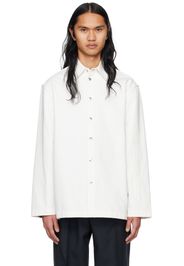 Jil Sander White Embossed Denim Shirt