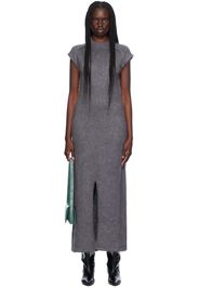 Jil Sander Gray Virgin Wool Maxi Dress