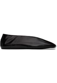 Jil Sander Black Leather Ballerina Flats