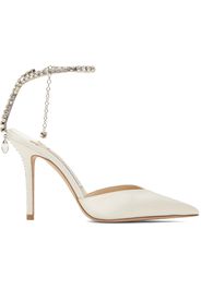 Jimmy Choo White Saeda 100 Pumps