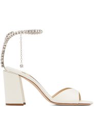 Jimmy Choo White Saeda Block Heel 85 Heeled Sandals