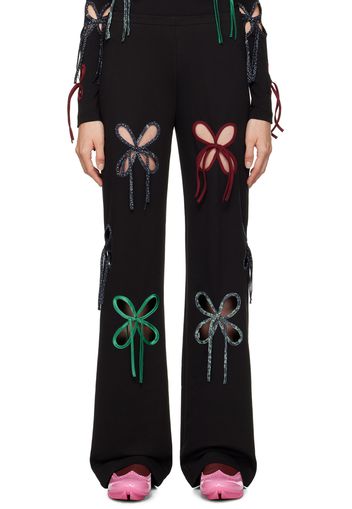 J.Kim Black Colorful Petal Lounge Pants