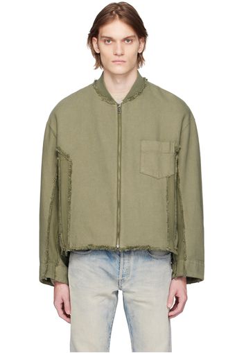 John Elliott Green Vintage Frame Bomber Jacket