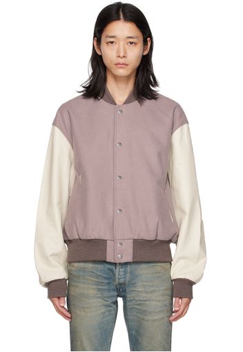 John Elliott Purple Varsity Bomber Jacket